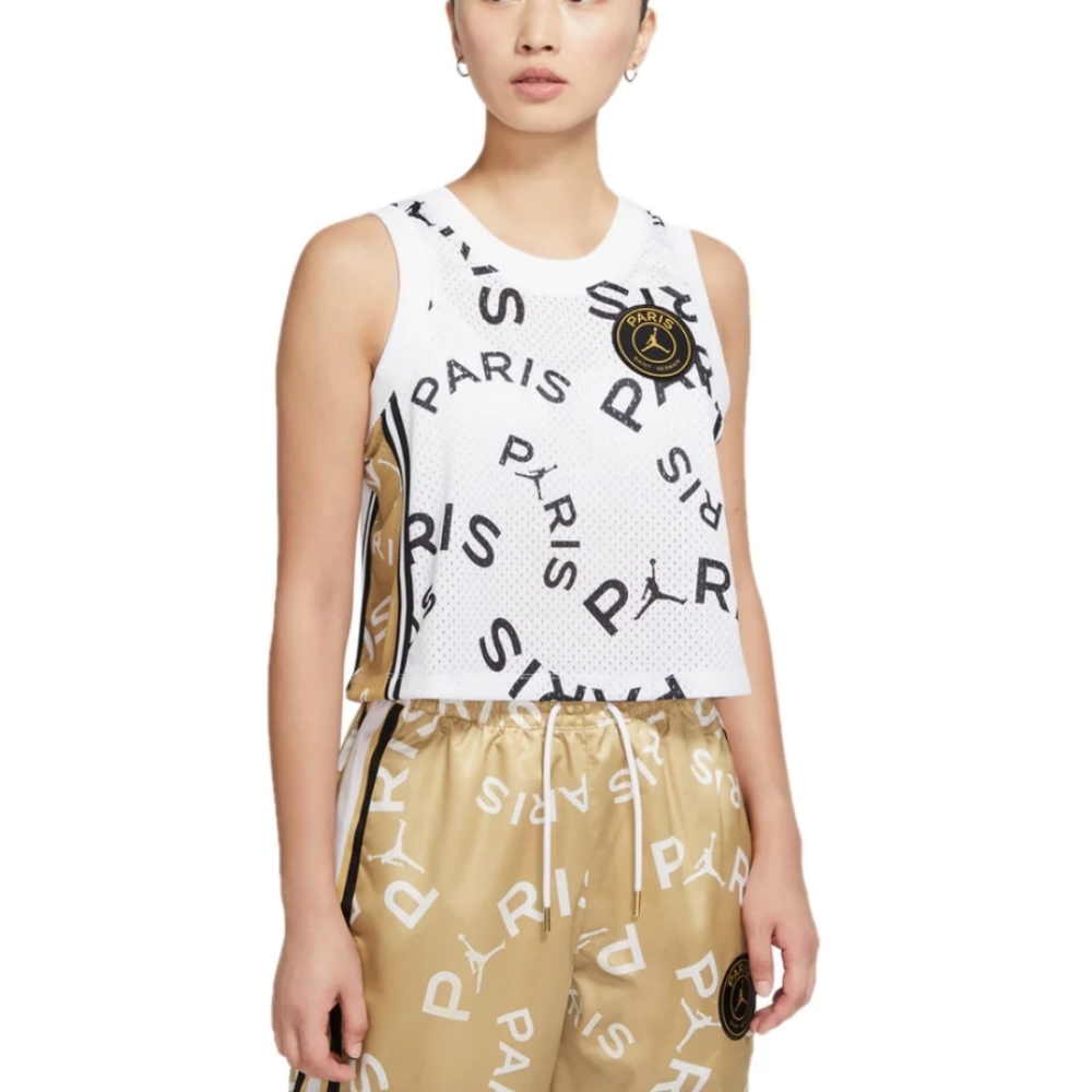 Nike Air Jordan Paris Saint-Germain White/Club Gold Jersey Tank S Street Wear